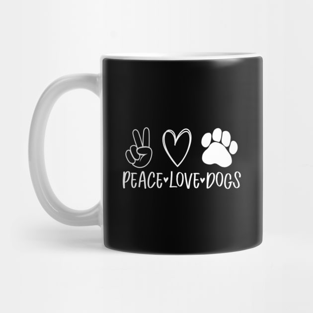 Peace love dogs with heart and dog paw by colorbyte